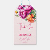 Étiquettes-cadeau Peachs rose nuptiale douche merci vous préférez (Devant)