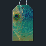 Étiquettes-cadeau Peacock Plumes Bleu Turquoise Or Exotique Faveur C<br><div class="desc">Peacock Feather Blue Turquoise Gold Exotic Favor étiquette cadeau. Customisez cependant.Objets correspondants disponibles.</div>