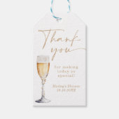 Étiquettes-cadeau Pearls and Prosecco Bridal Shower Thank You Tag (Devant)
