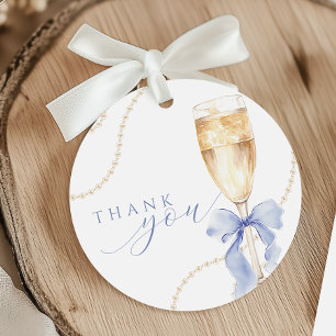 Étiquettes Cadeau Pearls & Prosecco Fête des mariées bleue Favoriser
