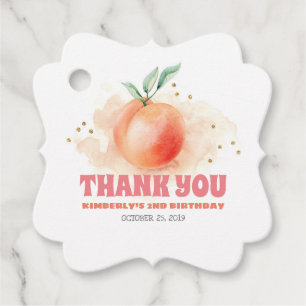 Étiquettes Cadeau Pêche Fruit Anniversaire Merci de fête
