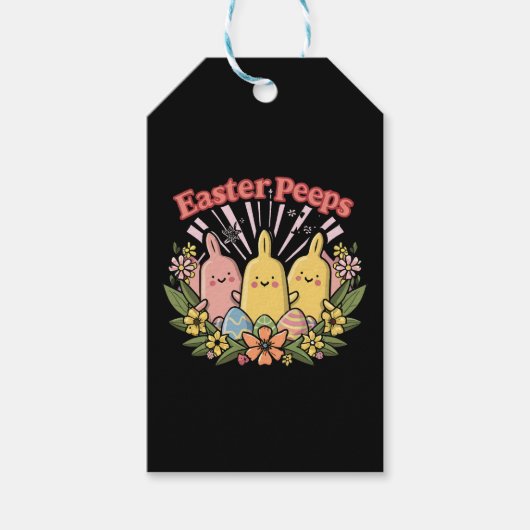 Étiquettes-cadeau Peeps de Pâques (Devant)