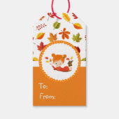 Étiquettes-cadeau Peint à la main Automne Adorable fille (Devant)