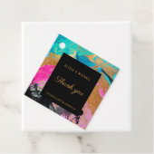 Étiquettes Cadeau Peinture acrylique moderne Mariage or Merci (En situation)