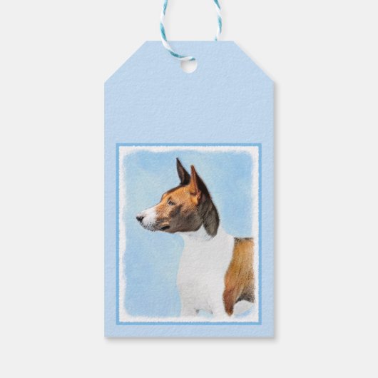 Étiquettes-cadeau Peinture Basenji - Belle Art Original (Dos)