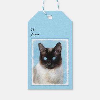 Étiquettes-cadeau Peinture de chat siamois - Art original de chat mi