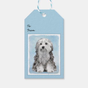 Étiquettes-cadeau Peinture de Lowchen - Cute Original Dog Art