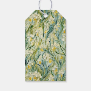 Étiquettes-cadeau Peinture florale Starry Night d'inspiration textur