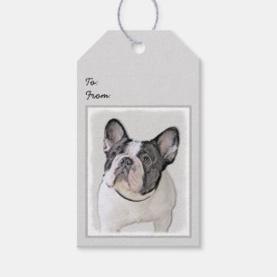 Étiquettes-cadeau Peinture française de Bulldog (Pied de broche) - A