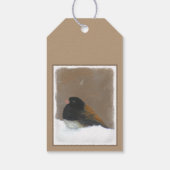 Étiquettes-cadeau Peinture Junco foncée - Art original pour oiseaux (Dos)