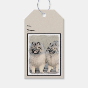 Étiquettes-cadeau Peinture Keeshond Brothers - Art Chien original