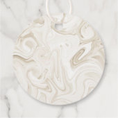 Étiquettes Cadeau Peinture marbrée sur tons blancs Mariage de Noël (Dos)