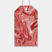 Étiquettes-cadeau Peinture Marbrée Tons Rouges Noël Chic (Devant)