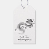 Étiquettes-cadeau Peinture originale Dragon chinois Année Anniversai (Dos)