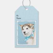 Étiquettes-cadeau Peinture Sibérienne Husky Puppy - Art Chien origin (Devant)
