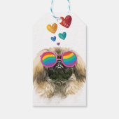 Étiquettes-cadeau Pekingese Dog with Hearts Saint-Valentin (Dos)