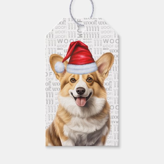 Étiquettes-cadeau Pembroke Welsh Corgi Chien Fun Noël (Devant)
