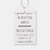 Étiquettes-cadeau Pencil Us In Handwriting Save the Date Mariage (Devant)