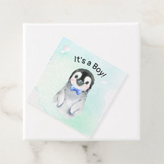 Étiquettes Cadeau Penguin Boy Winter (En situation)