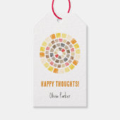 Étiquettes-cadeau Pensées heureuses avec cercle aquarelle (Devant)