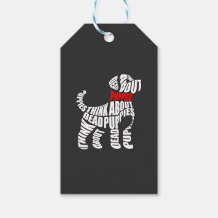 Étiquettes-cadeau Pensez aux chiots blancs MORTS