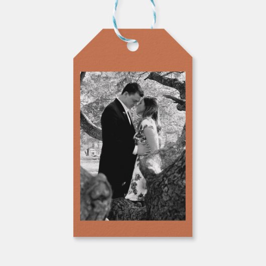 Étiquettes-cadeau Pensez-nous dans Save Date Terrazzo Tile (Dos)