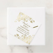 Étiquettes Cadeau Pensez-nous en mariage Enregistrer la date Or & Bl (En situation)