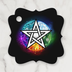 Étiquettes Cadeau pentagramme du Wiccan