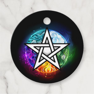 Étiquettes Cadeau pentagramme du Wiccan