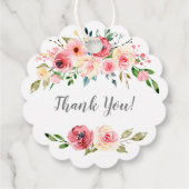 Étiquettes Cadeau Peonies Rose Floral Première sainte communion (Dos)