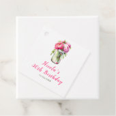 Étiquettes Cadeau Peonies roses Mason Jar Anniversaire (En situation)