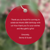 Étiquettes Cadeau Peony sur Red Birday