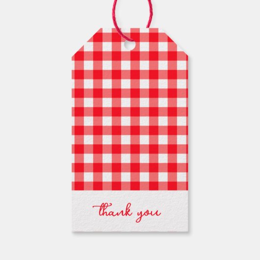 Étiquettes-cadeau Pépingler dans un soda Plaid Rouge 1er anniversair (Dos)