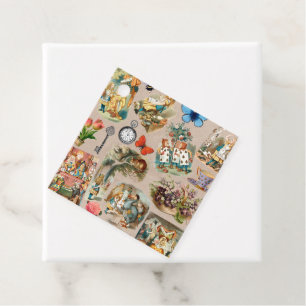 Étiquettes Cadeau Pépinière Alice Colorée Classique Wonderland 1800