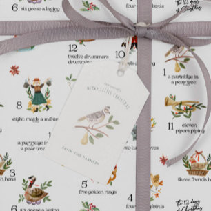 Étiquettes-cadeau Perdrix 12 Jours de Noël