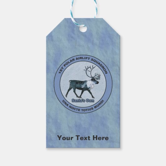 Étiquettes-cadeau Père Noël 1er Polar Airlift Sqdn - Subduit (Devant)