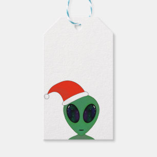 Étiquettes-cadeau Père Noël alien