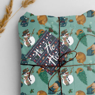 Étiquettes Cadeau Père Noël avec cadeaux et stocks de noël