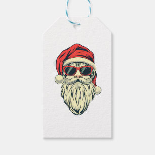 Étiquettes-cadeau Père Noël avec des lunettes