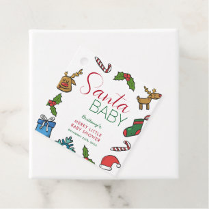Étiquettes Cadeau Père Noël Baby Christmas Baby shower neutre de gen