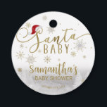 Étiquettes Cadeau Père Noël Baby Christmas Winter Baby shower Favori<br><div class="desc">Calligraphie adorable avec des flocons de neige,  étiquettes de baby shower à thème hivernal. Facile à personnaliser avec vos détails. Vérifiez la collection pour rechercher les éléments correspondants comme cartes de boîtier.</div>