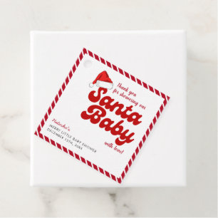 Étiquettes Cadeau Père Noël Baby Joyeux Baby shower de Noël