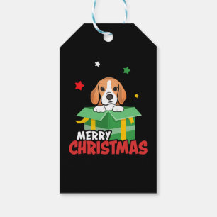 Étiquettes-cadeau Père Noël Beagle Amoureux des Chiens Joyeux Noël X