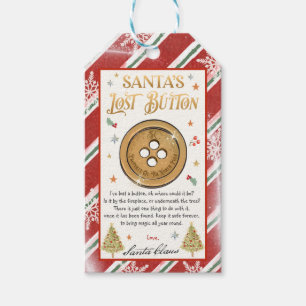Étiquettes-cadeau père Noël Bouton perdu Boîte de veille de Noël