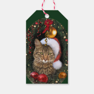 Étiquettes-cadeau Père Noël Cat