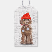 Étiquettes-cadeau Père Noël Chien Brown Cockapoo Noël (Devant)