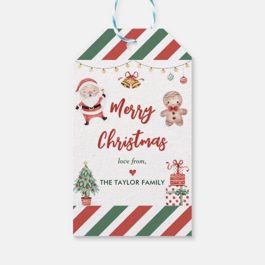 Étiquettes-cadeau Père Noël Cookies Noël fête d'anniversaire (Dos)