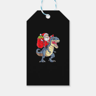 Étiquettes-cadeau Père Noël équitation Dinosaur T Rex Christmas Boys