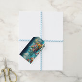 ÉTIQUETTES-CADEAU PÈRE NOËL EXPRESS POLAIRE NOËL EVE (Avec de laficelle)