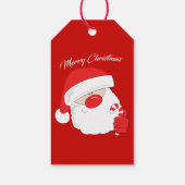 Étiquettes-cadeau Père Noël Face - texte blanc. (Dos)